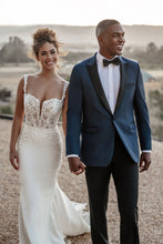 Allure Men "Allure Peak" Denim Blue Tuxedo  Jacket (Separates)