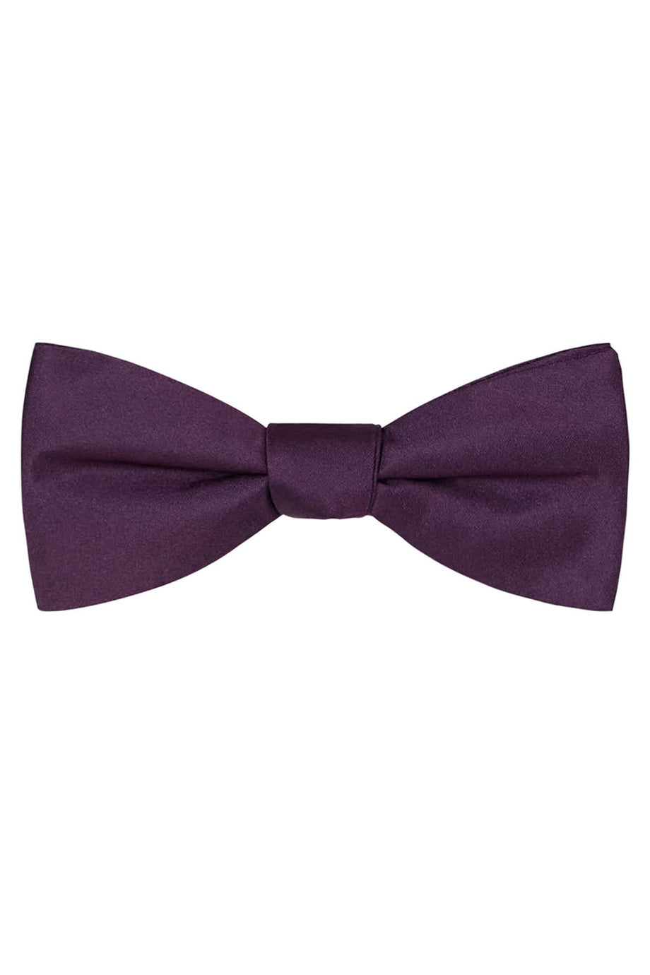 Allure Men Aubergine Solid Satin Silk Bow Tie