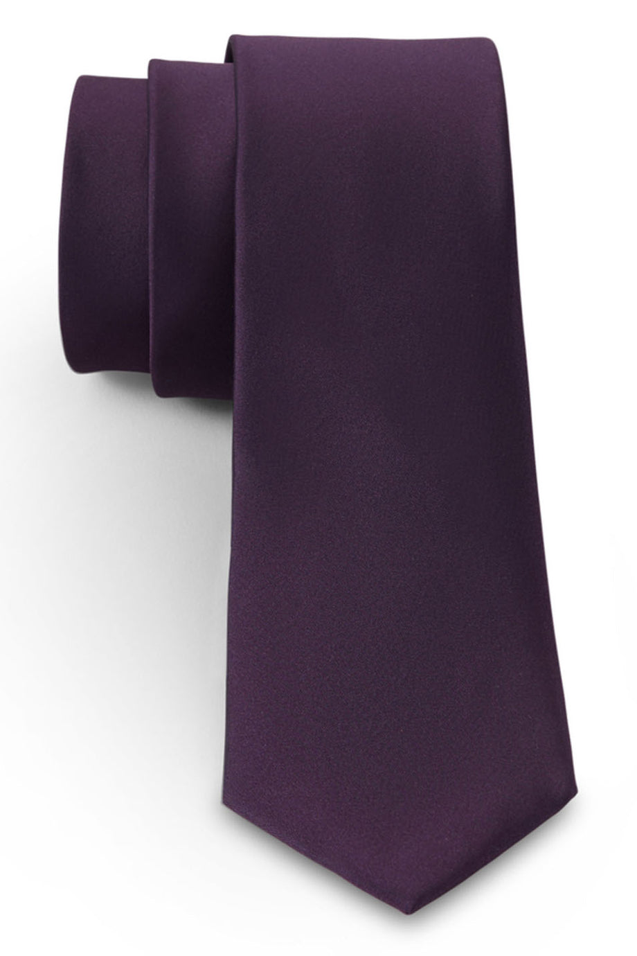 Allure Men Aubergine Solid Satin Silk Necktie