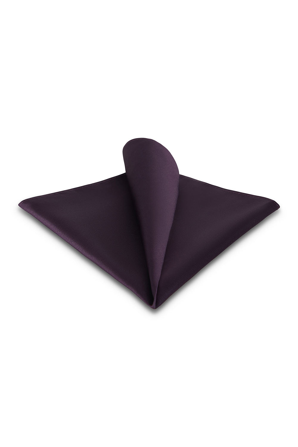 Allure Men Aubergine Solid Satin Silk Pocket Square
