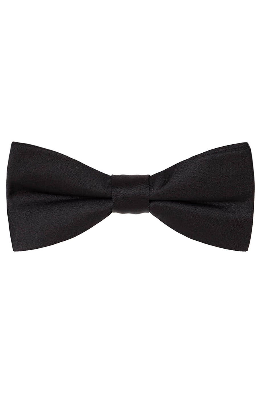 Allure Men Black Solid Satin Silk Bow Tie