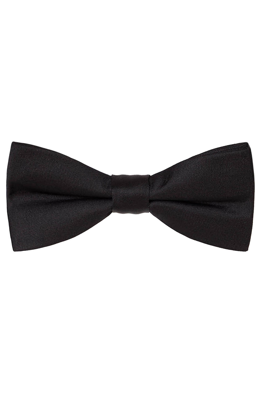 Allure Men Black Solid Satin Silk Bow Tie