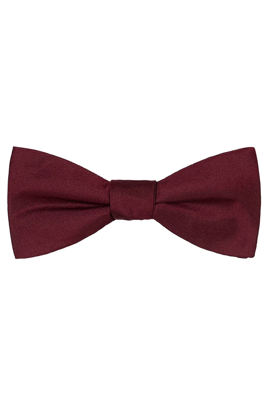 Allure Men Burgundy Solid Satin Silk Bow Tie