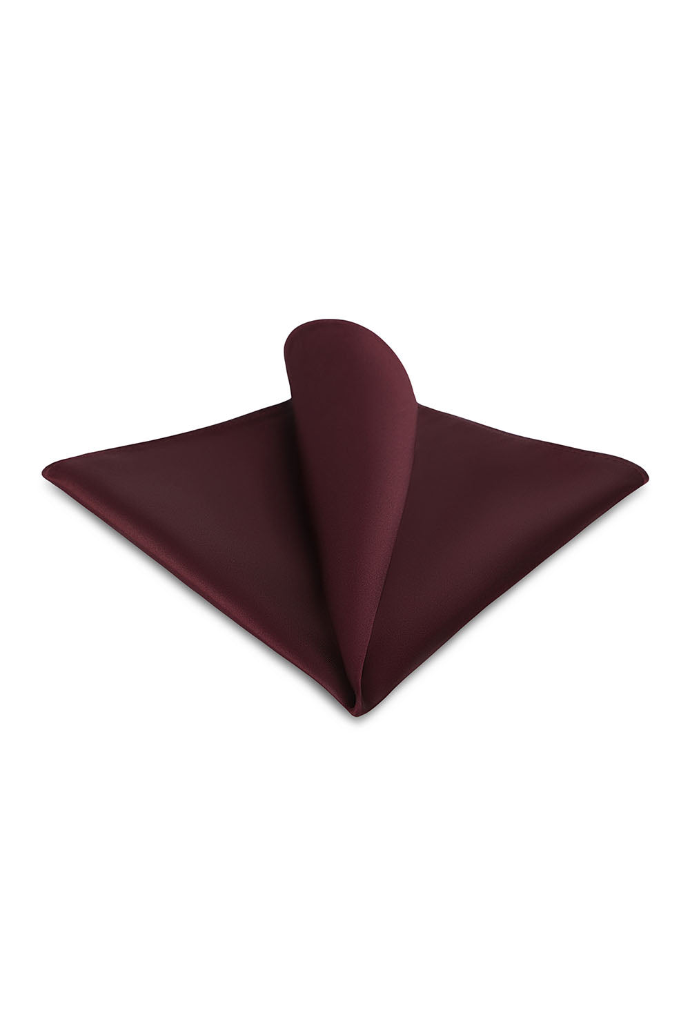 Allure Men Burgundy Solid Satin Silk Pocket Square