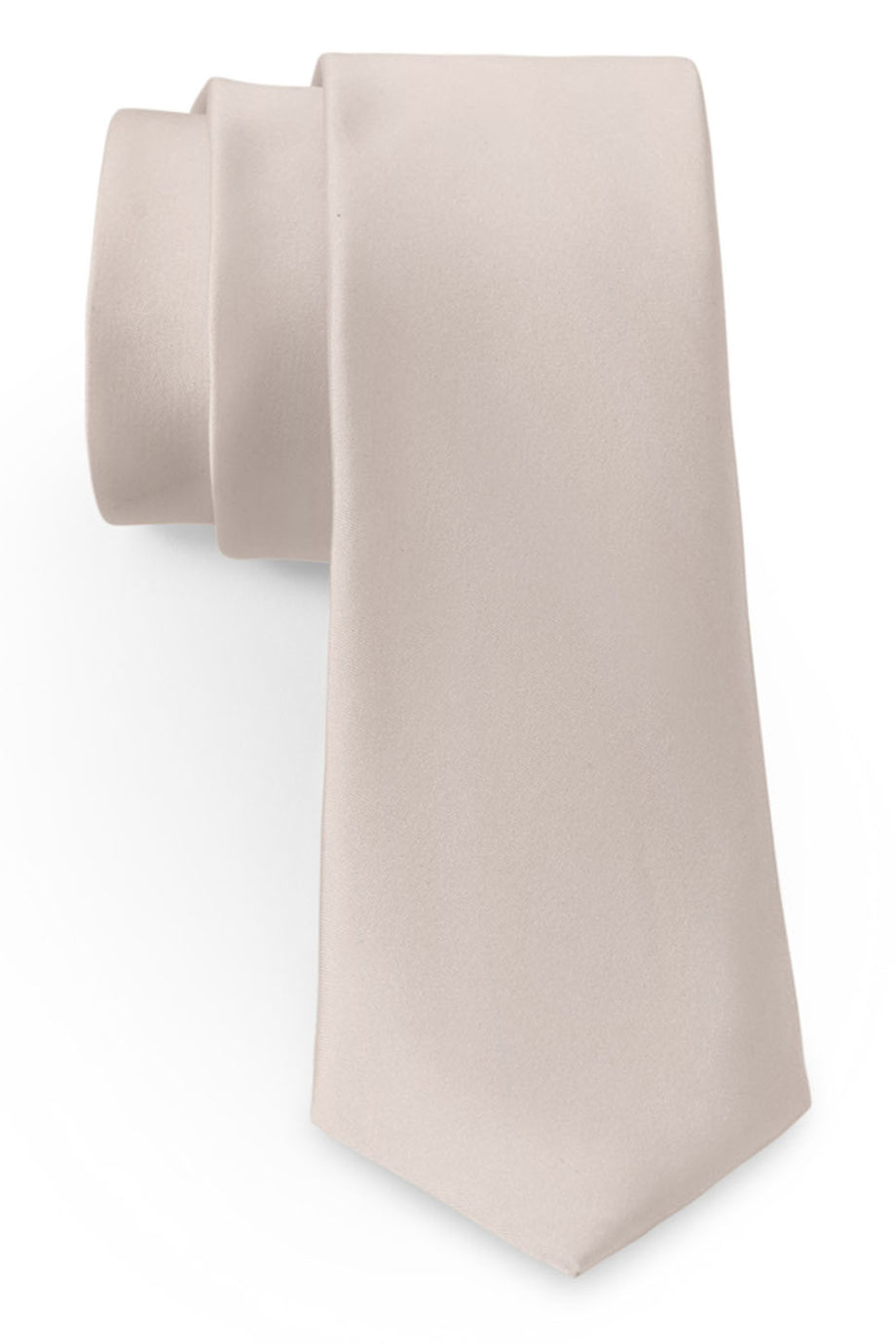 Allure Men Champagne Solid Satin Silk Necktie