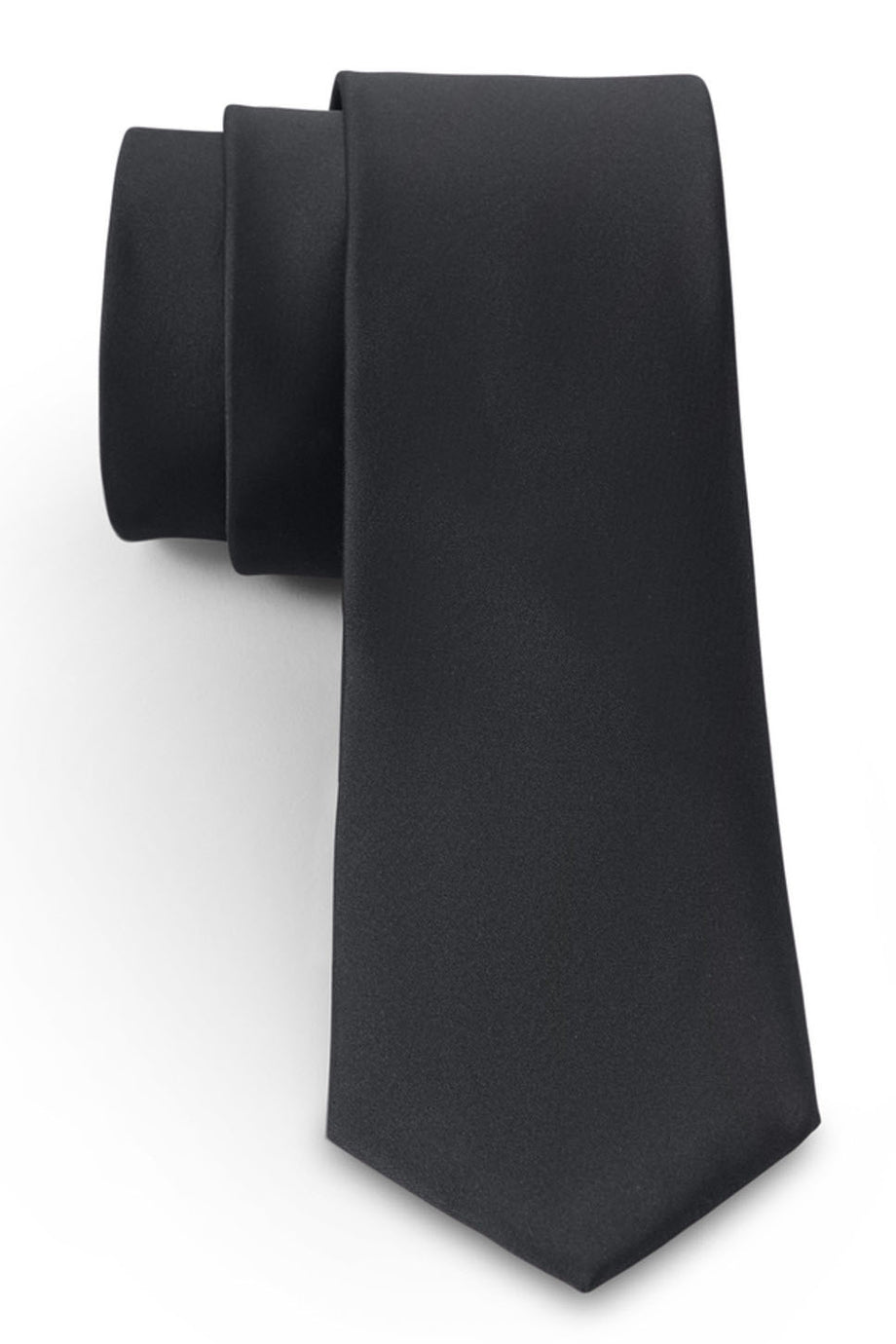 Allure Men Charcoal Solid Satin Silk Necktie