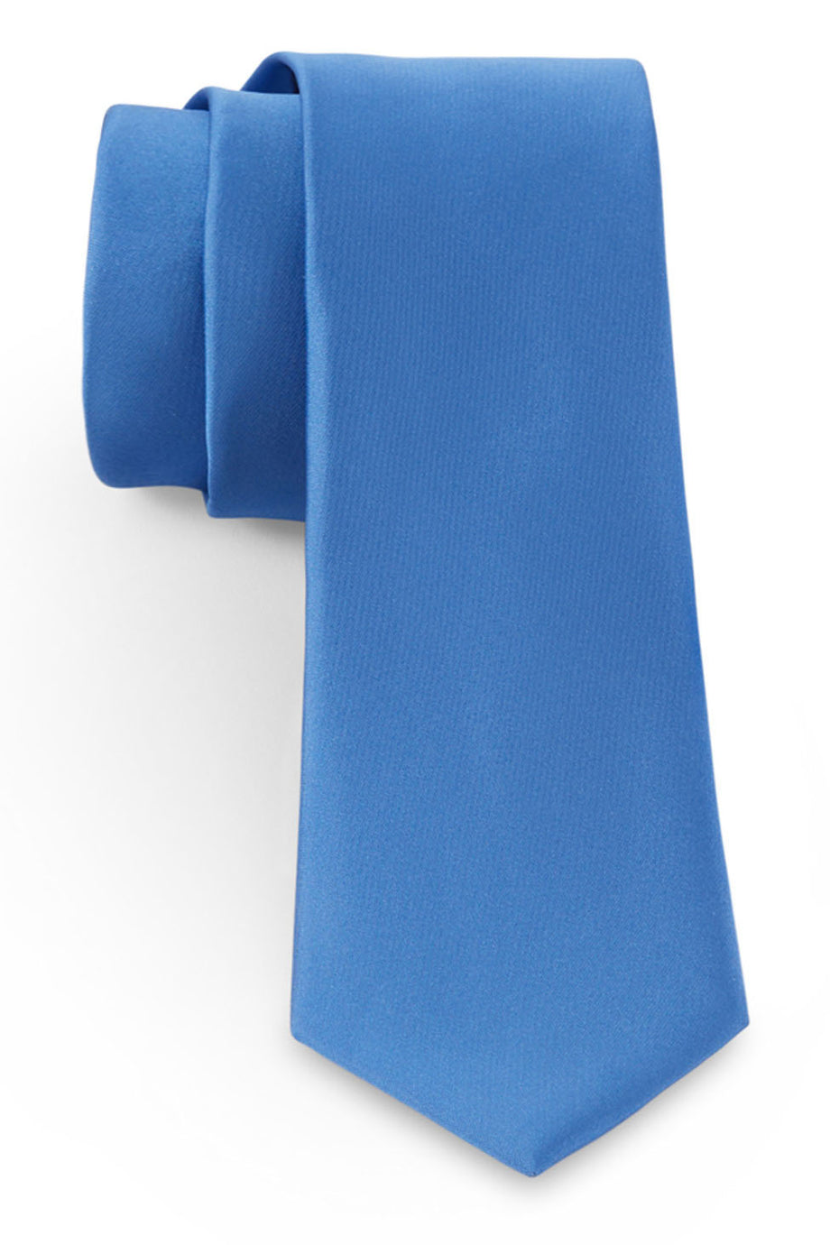 Allure Men Cornflower Solid Satin Silk Necktie