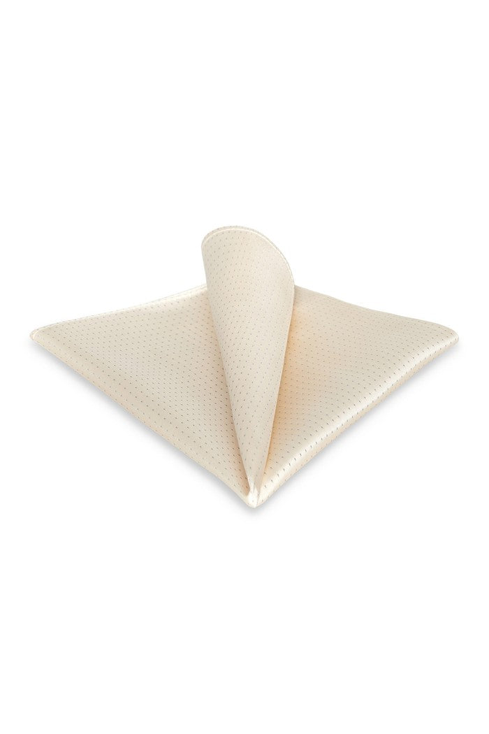 Allure Men Cream Pin Dot Silk Pocket Square