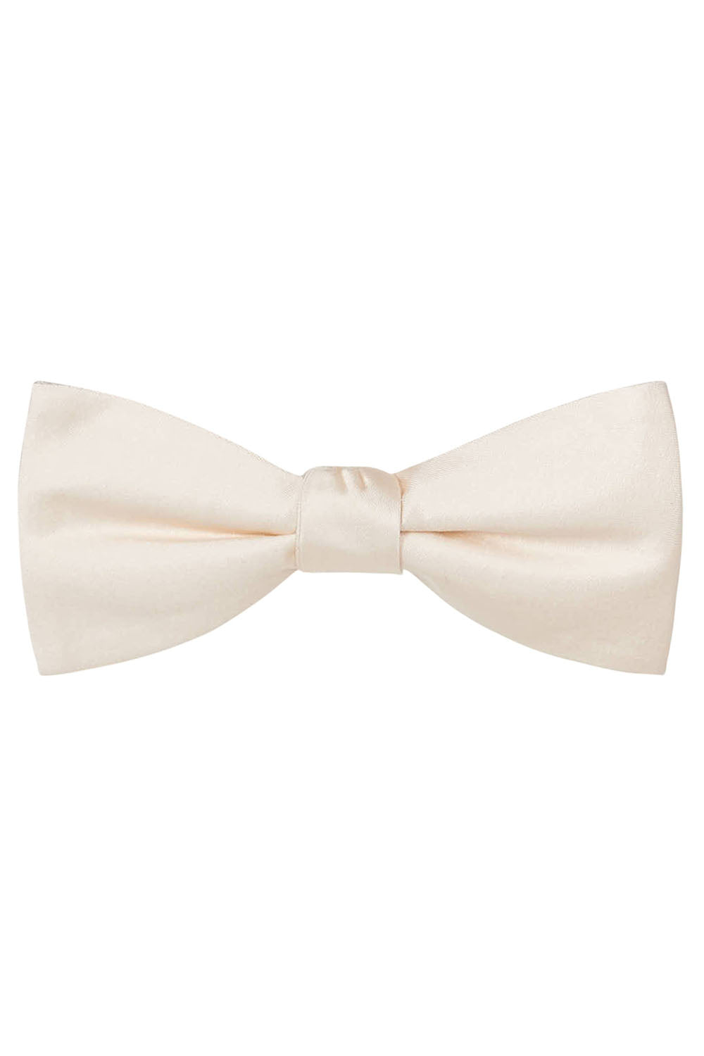 Allure Men Cream Solid Satin Silk Bow Tie