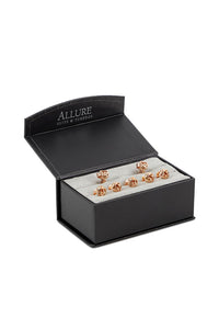 Love Knots Gold Studs and Cufflinks Set