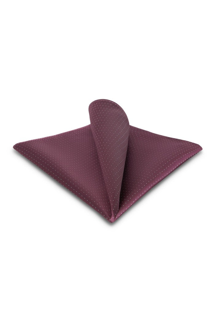Allure Men Dusty Plum Pin Dot Silk Pocket Square