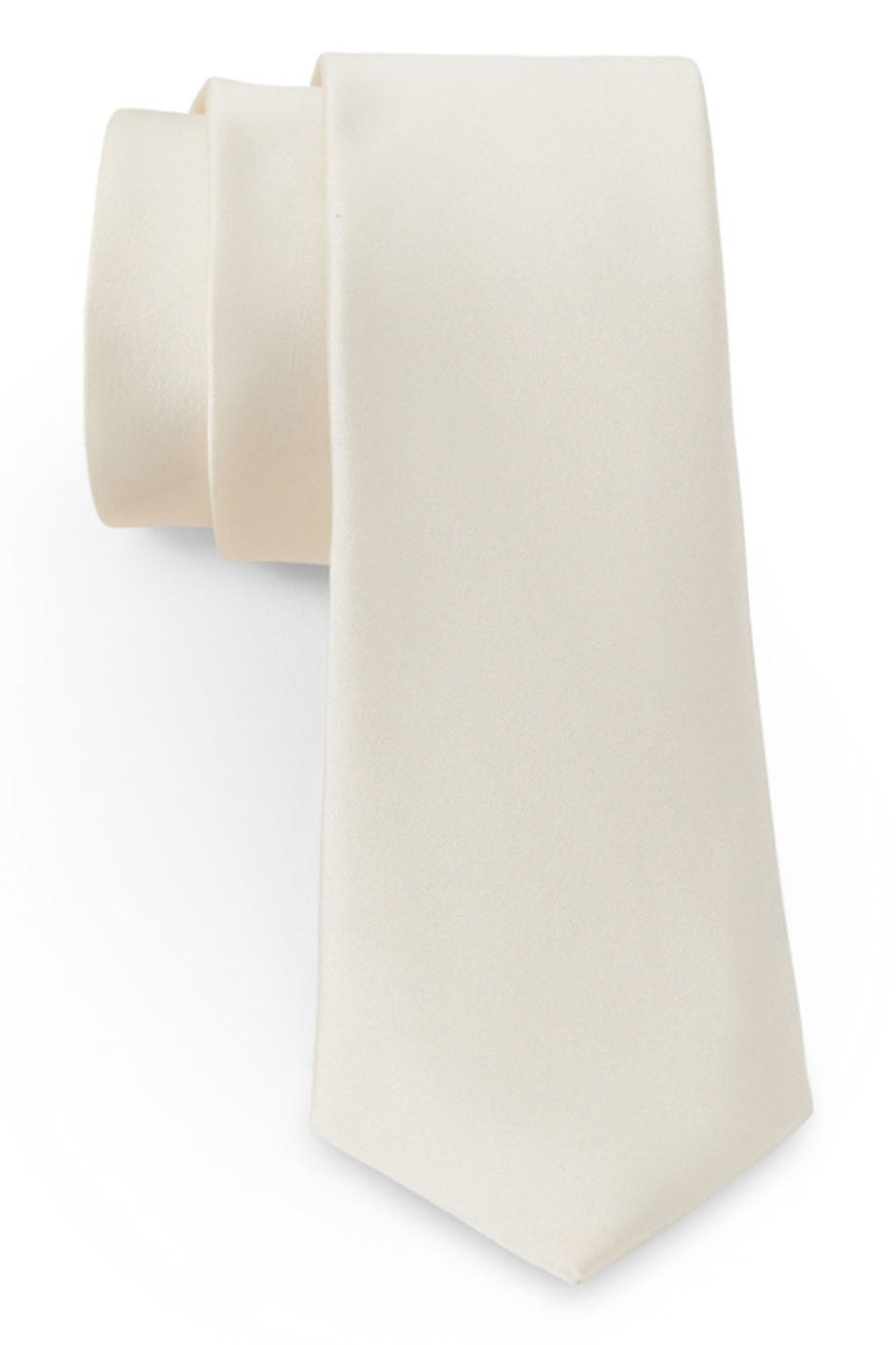 Allure Men Ivory Solid Satin Silk Necktie