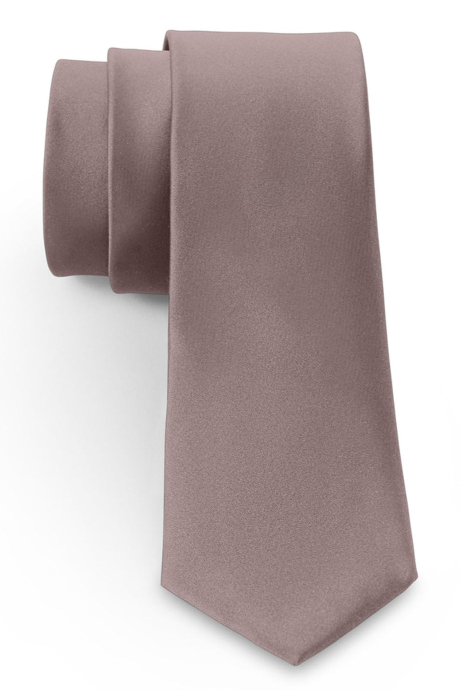 Allure Men Latte Solid Satin Silk Necktie