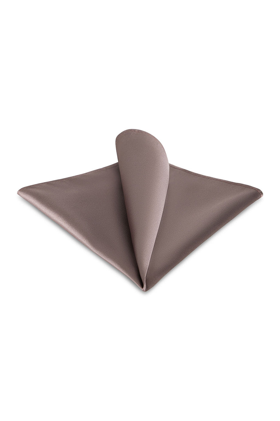 Allure Men Latte Solid Satin Silk Pocket Square