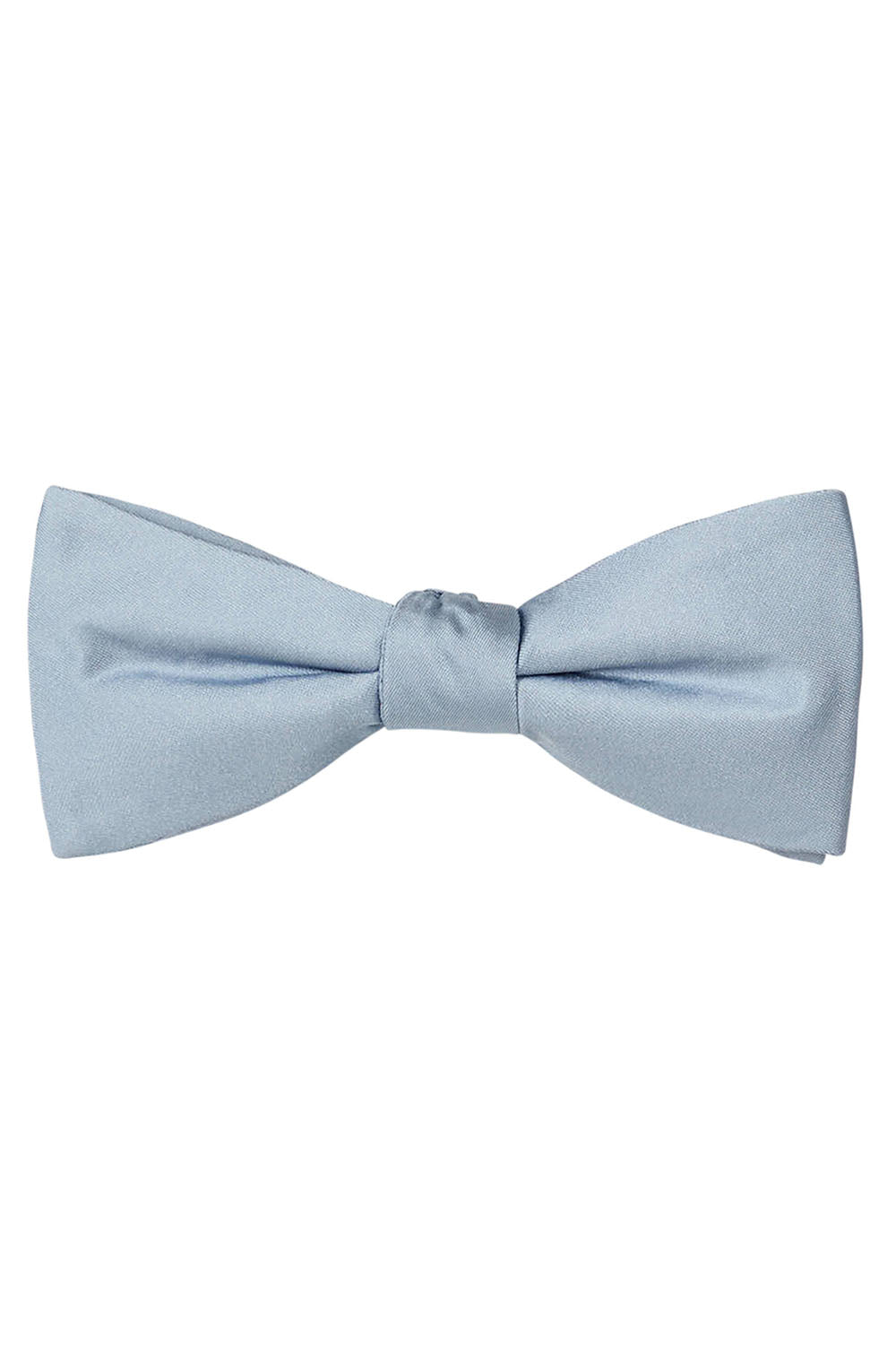 Allure Men Light Blue Solid Satin Silk Bow Tie