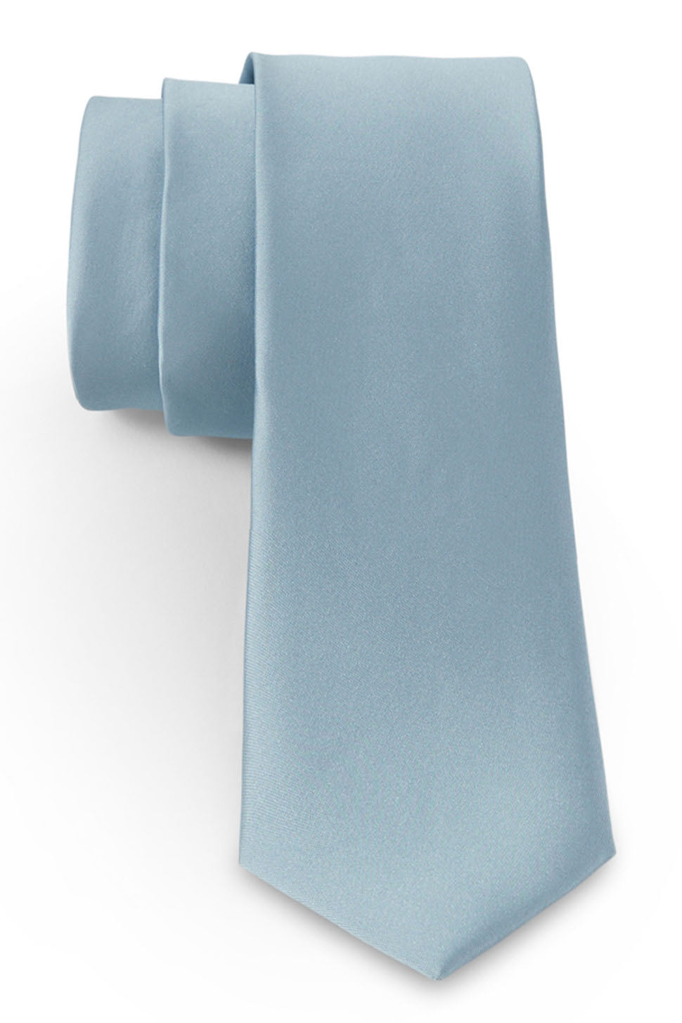 Allure Men Light Blue Solid Satin Silk Necktie