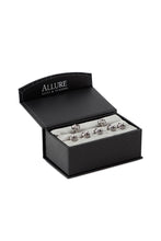 Allure Men Love Knots Silver Studs and Cufflinks Set