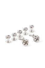 Allure Men Love Knots Silver Studs and Cufflinks Set