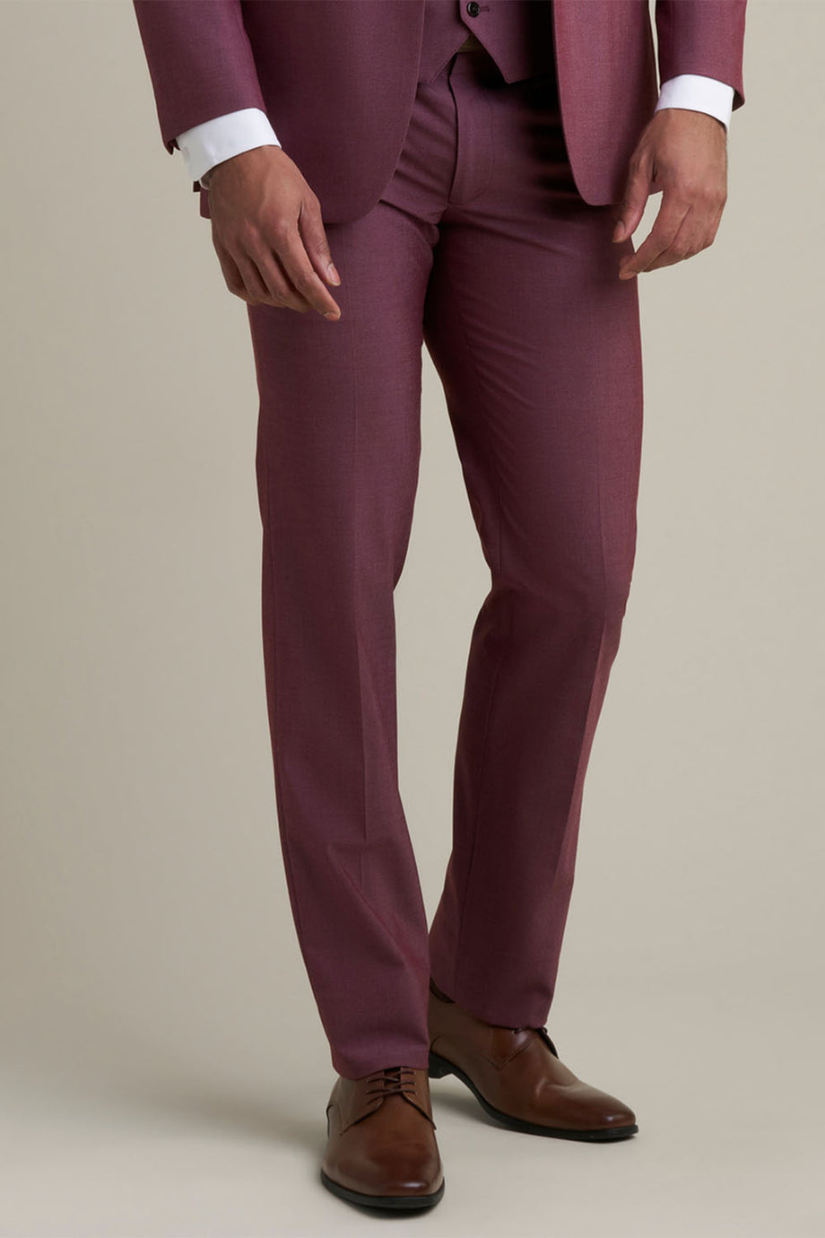 Allure Men "Mayfair" Burgundy Luxury Stretch Blend Suit Pants