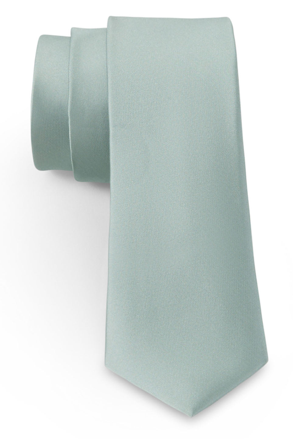 Allure Men Mint Solid Satin Silk Necktie