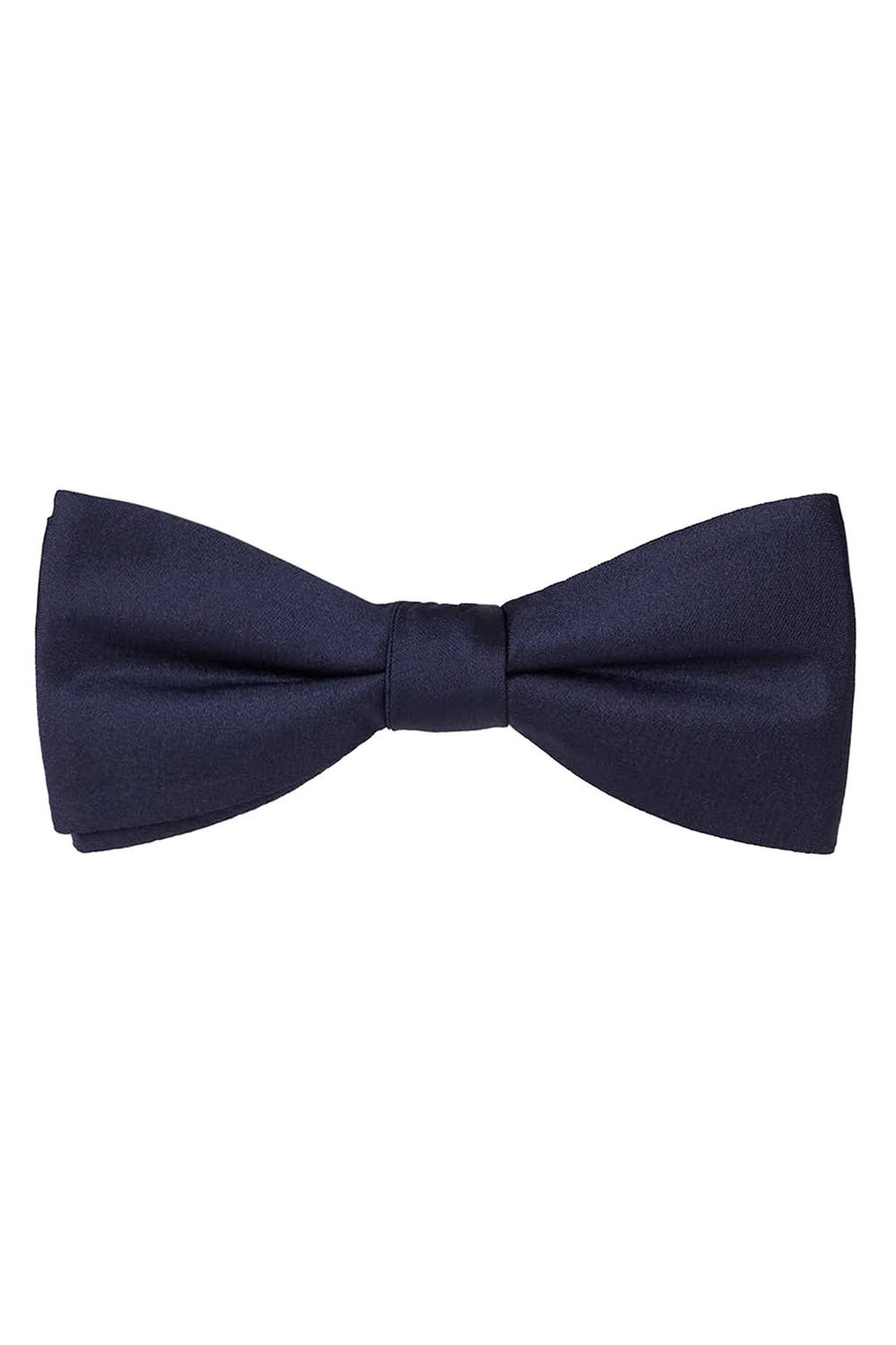 Allure Men Navy Solid Satin Silk Bow Tie