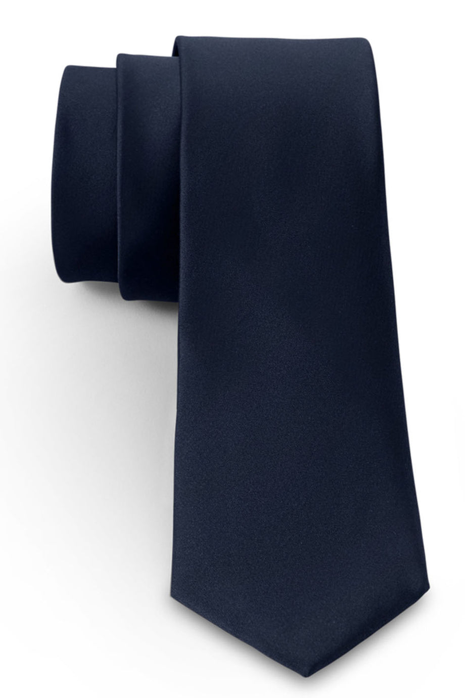 Allure Men Navy Solid Satin Silk Necktie