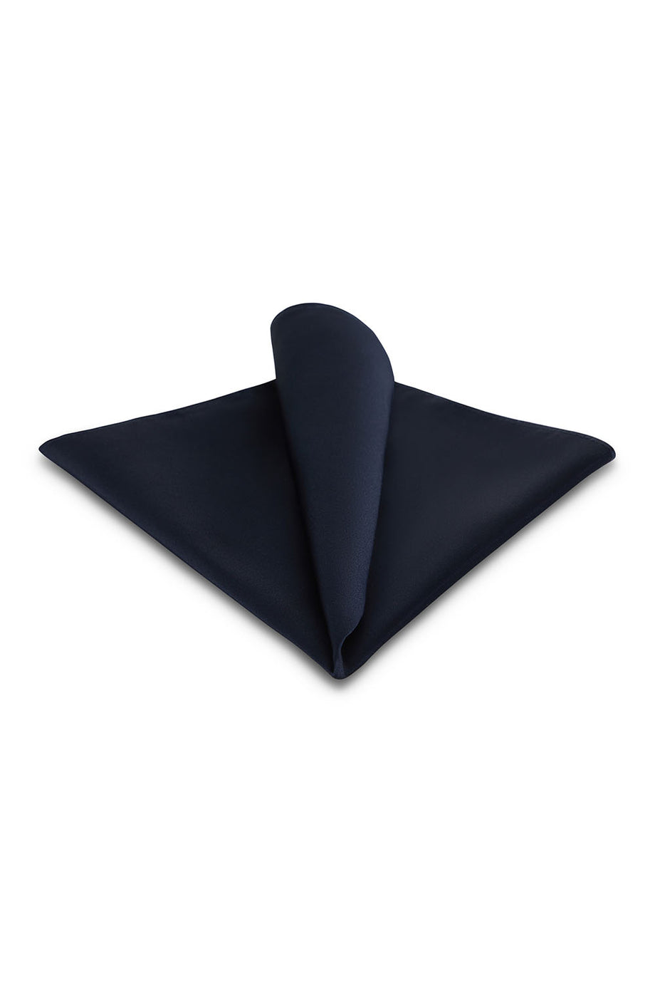 Allure Men Navy Solid Satin Silk Pocket Square
