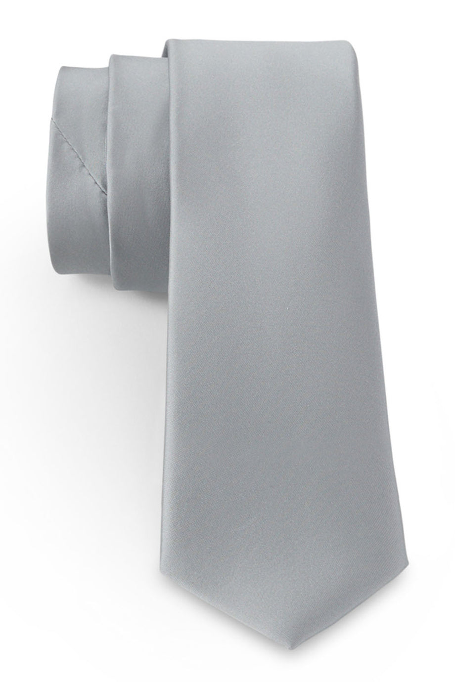 Allure Men Platinum Solid Satin Silk Necktie