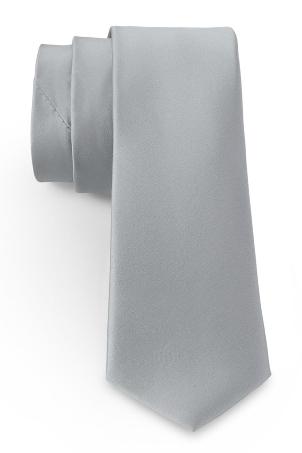 Allure Men Platinum Solid Satin Silk Necktie