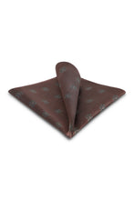 Allure Men Rust Floral Medallion Silk Pocket Square