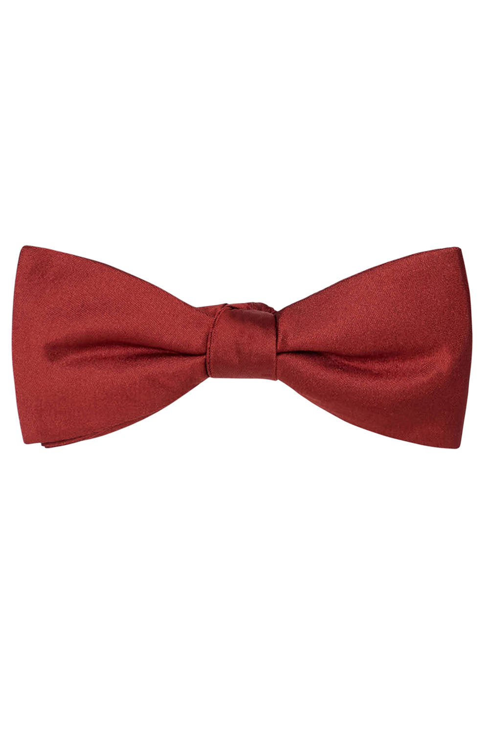 Allure Men Rust Solid Satin Silk Bow Tie