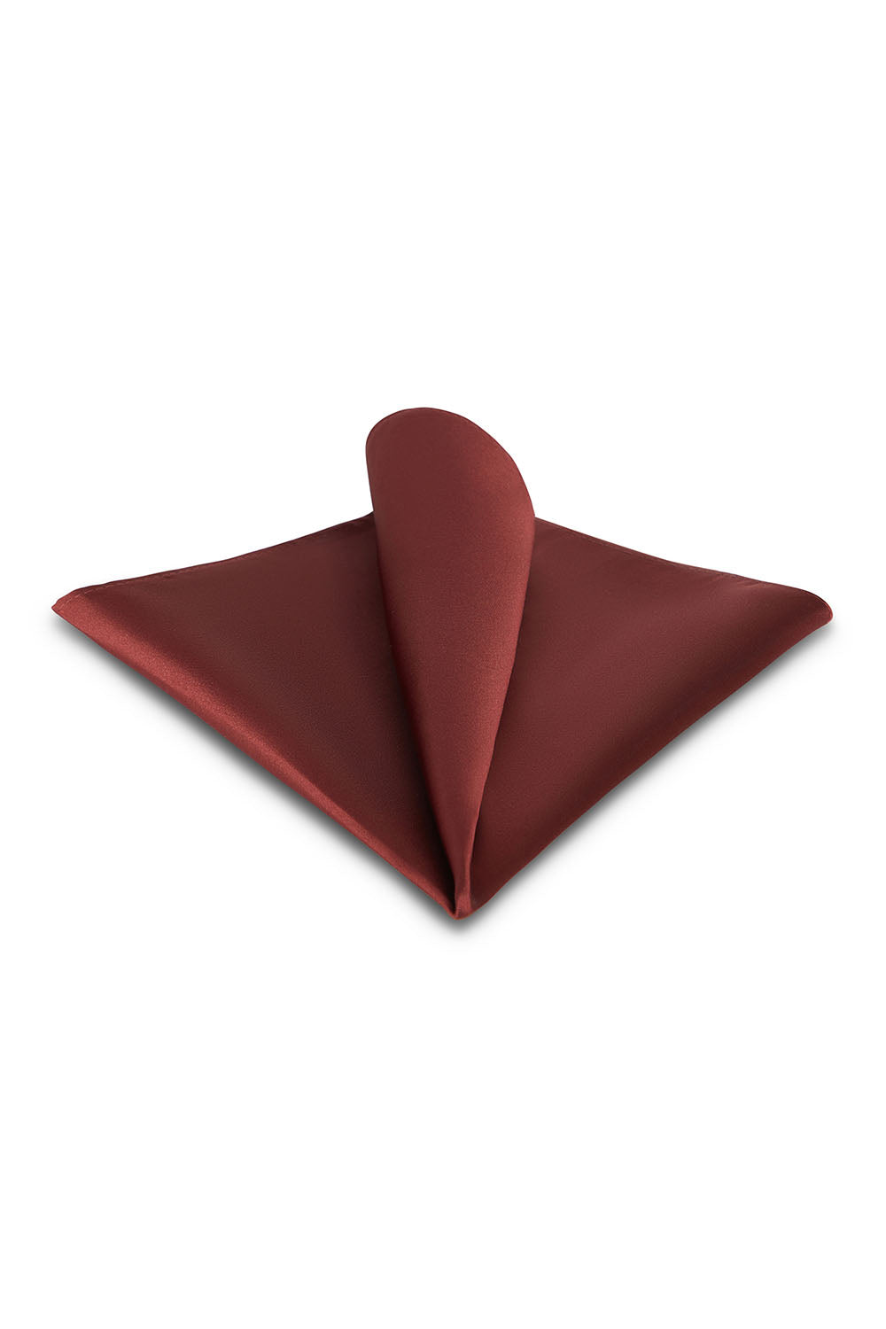 Allure Men Rust Solid Satin Silk Pocket Square