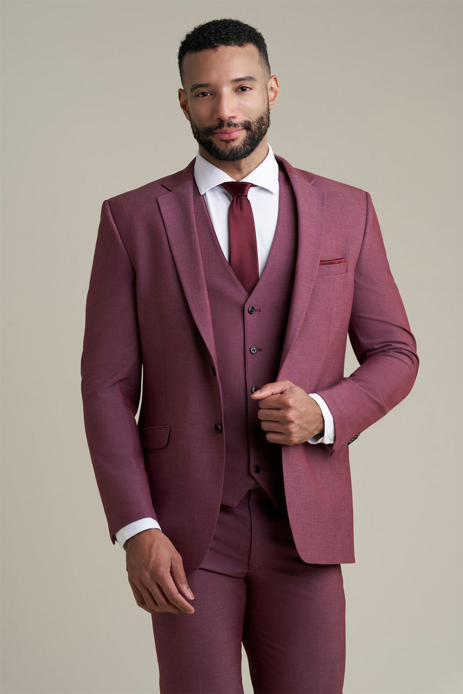 Allure Men "Savoy" Burgundy Suit Jacket (Separates)