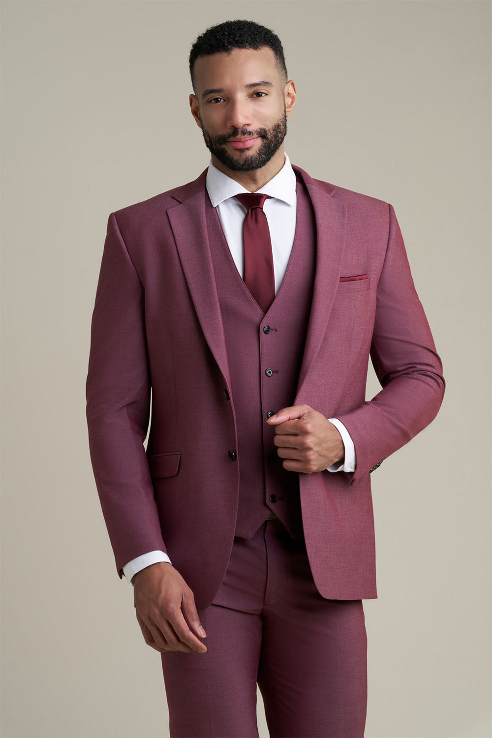 Allure Men "Savoy" Burgundy Suit Jacket (Separates)