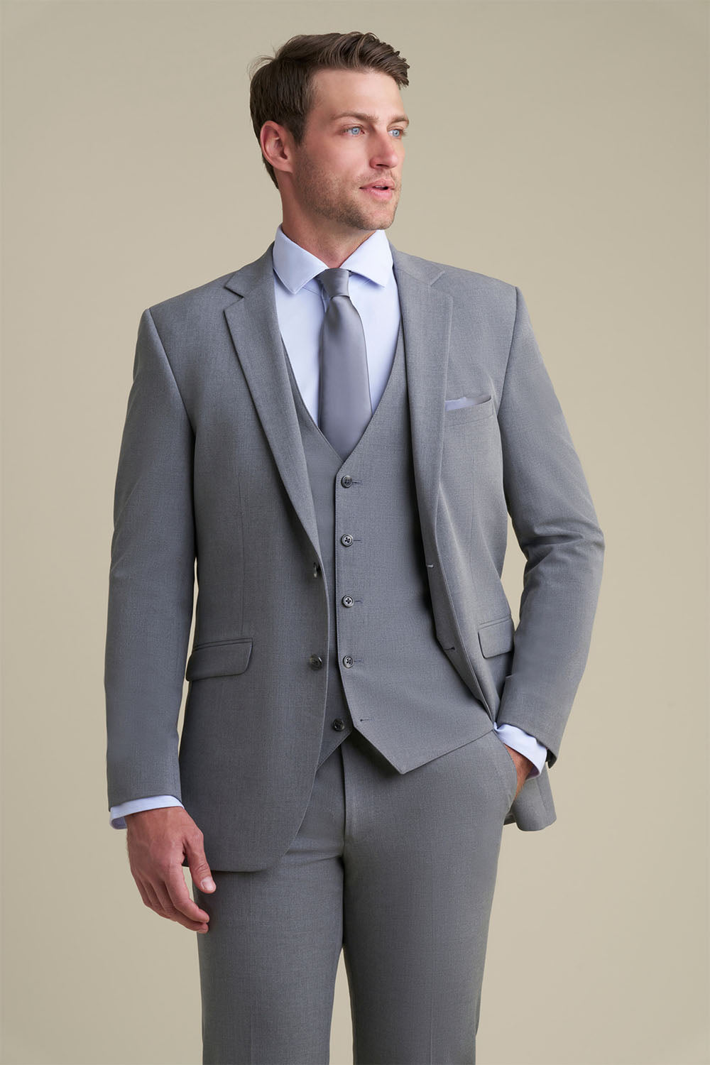 grey dress jacket mens Couture 1910 Athens Grey Suit Jacket (Separates) 58L Slim