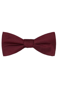 Burgundy Solid Satin Silk Bow Tie