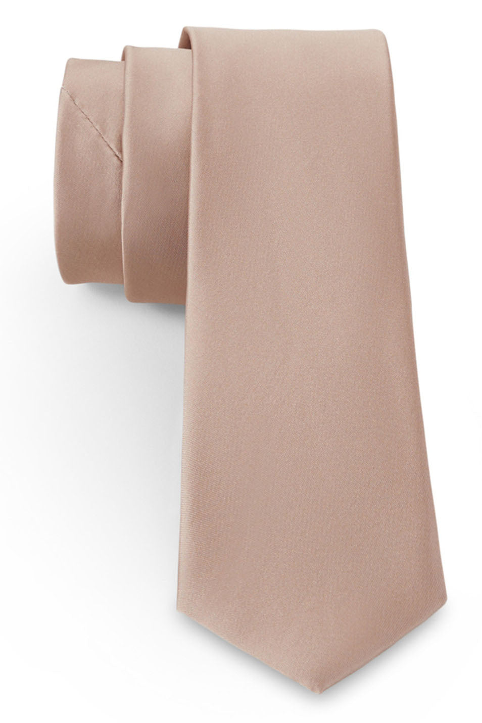 Allure Men Tan Solid Satin Silk Necktie
