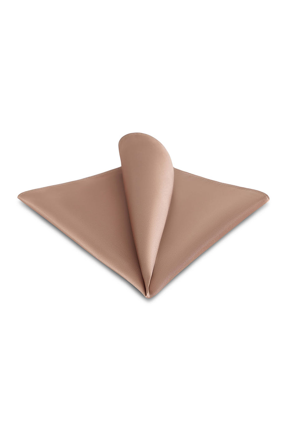 Allure Men Tan Solid Satin Silk Pocket Square