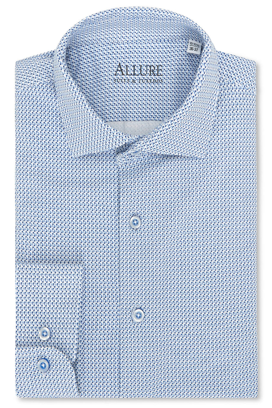 Allure Men "Vanguard" Blue Laydown Formal Shirt