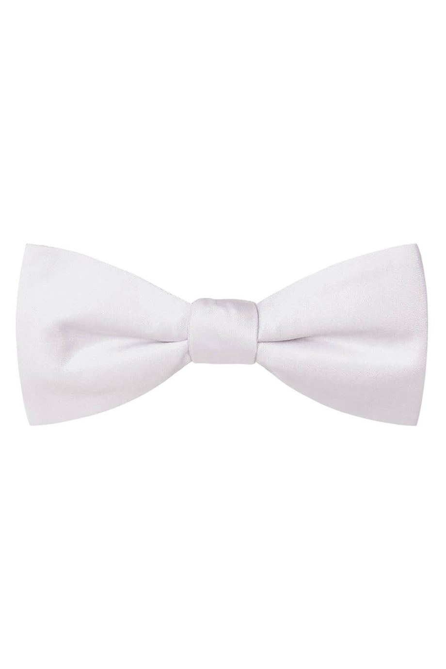 Allure Men White Solid Satin Silk Bow Tie