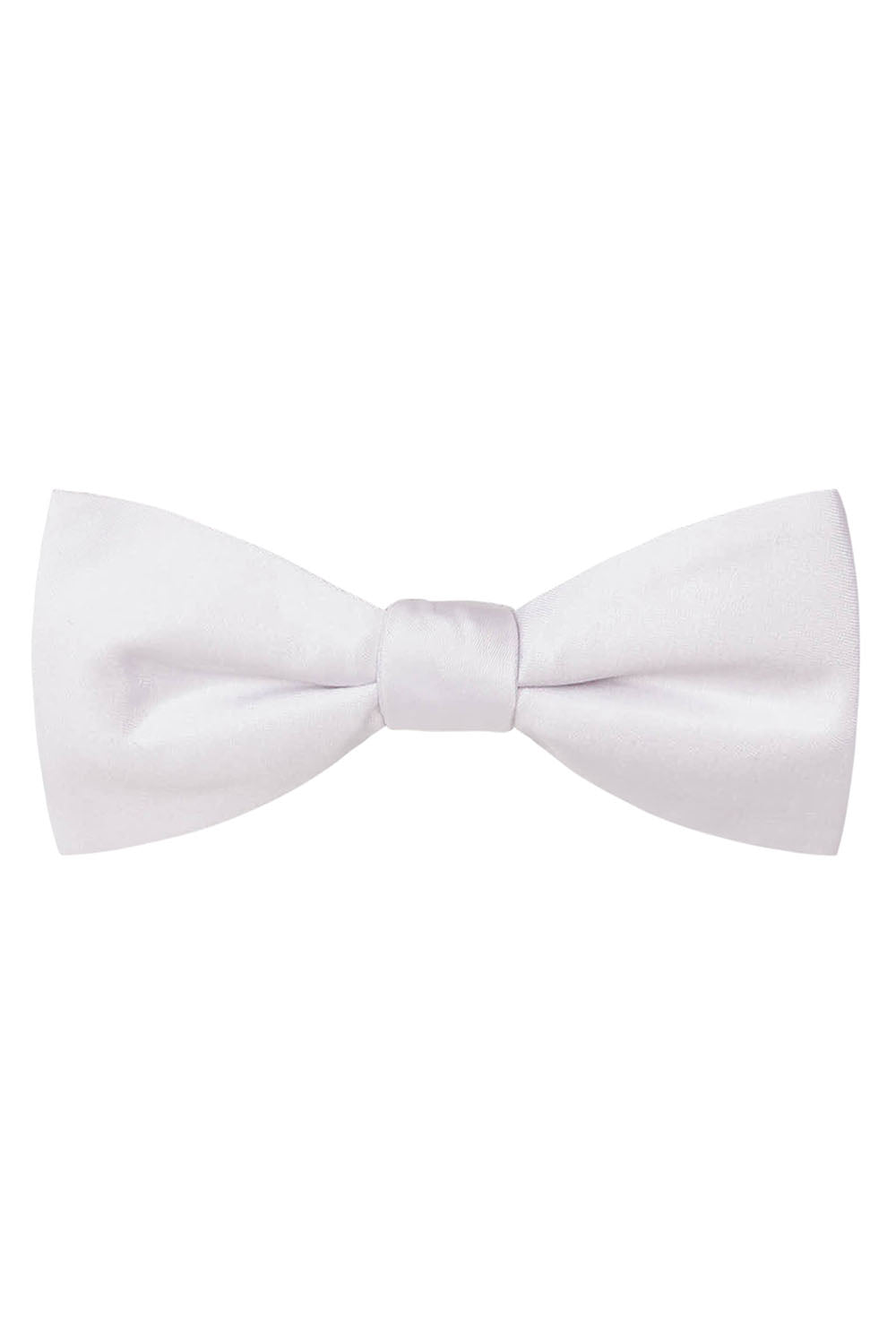 Allure Men White Solid Satin Silk Bow Tie
