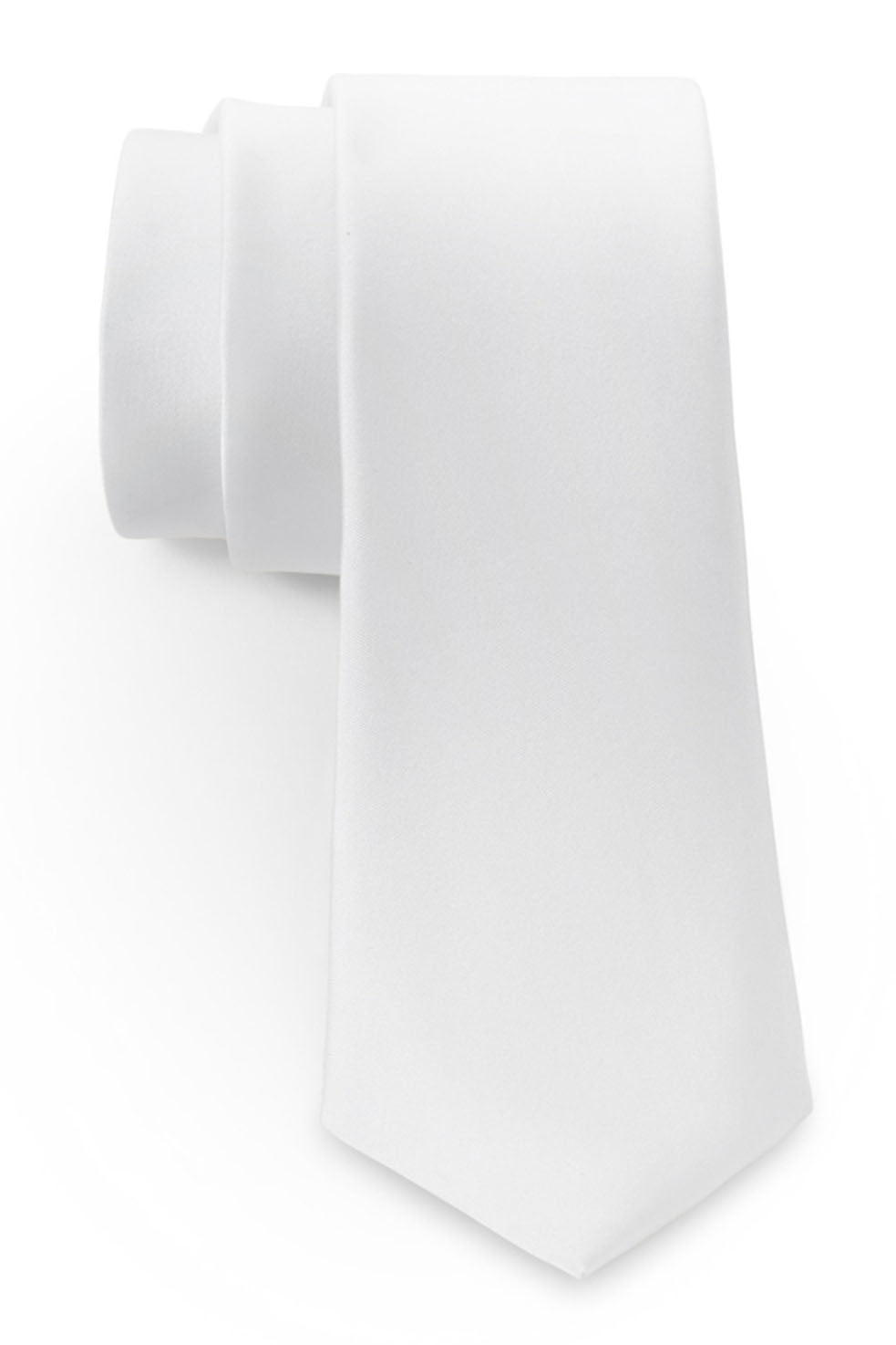 Allure Men White Solid Satin Silk Necktie