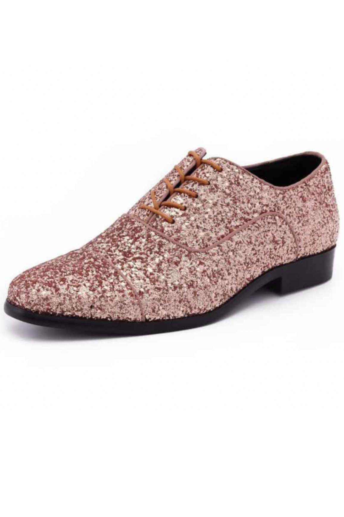 Amali "Lawrence Glitter" Rose Gold Tuxedo Shoes