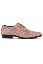 Amali "Lawrence Glitter" Rose Gold Tuxedo Shoes