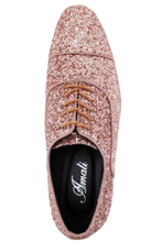 Amali "Lawrence Glitter" Rose Gold Tuxedo Shoes