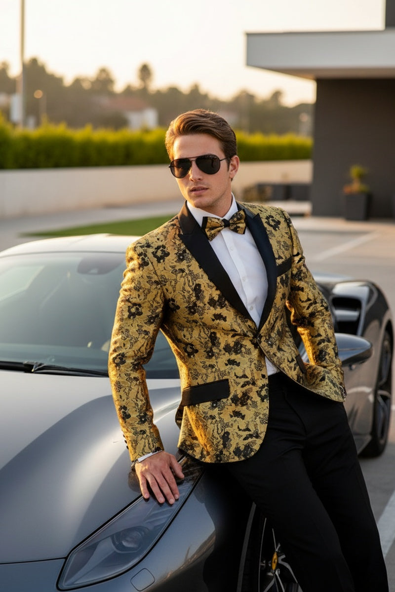 "Amsterdam" Gold Tuxedo Jacket (Separates)