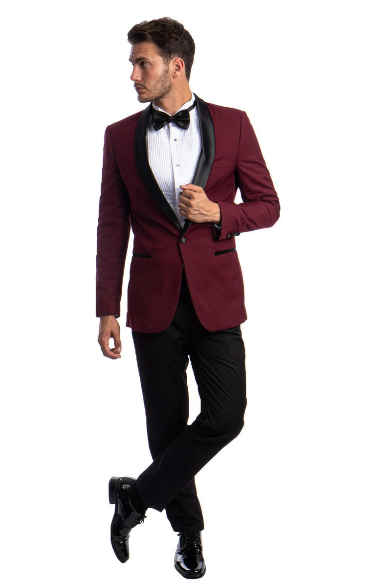 Azzuro "Chadwick" Burgundy Tuxedo (2-Piece Set)