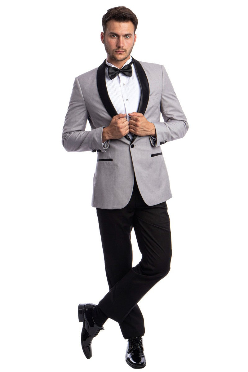 Azzuro "Chadwick" Light Grey Tuxedo (2-Piece Set)