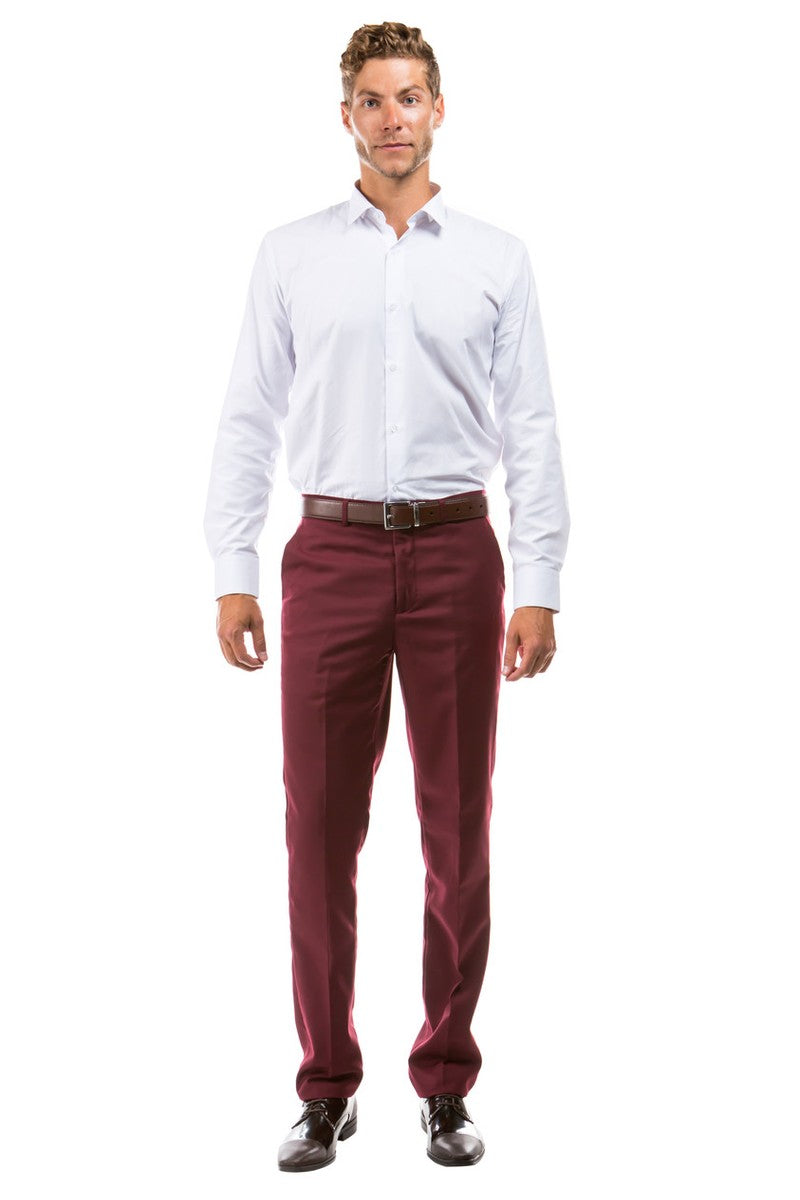 Azzuro "Vail" Burgundy Plain Front Pants