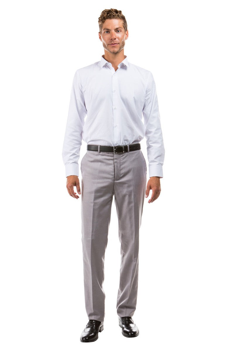 Azzuro "Vail" Light Grey Plain Front Pants